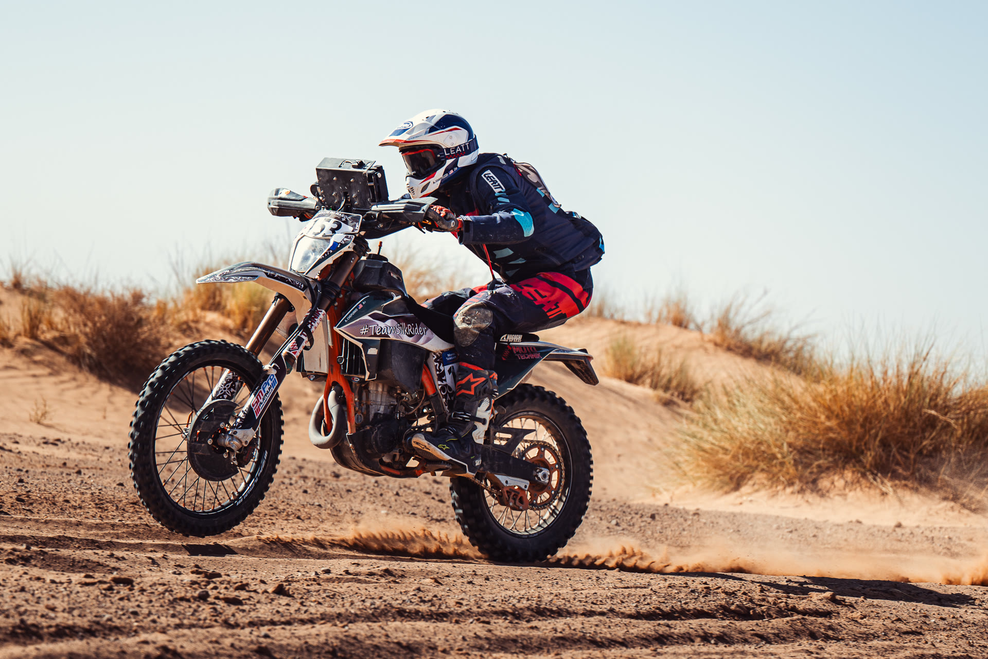 Silk Rider rally training on a KTM rally bike